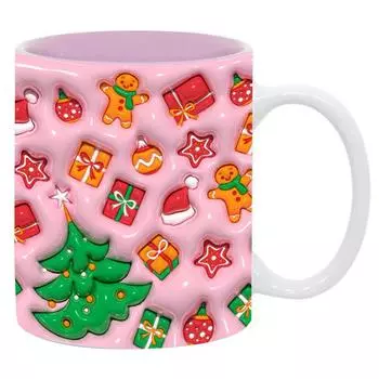 Рождество Рождество Керамическая Кружка с Маркировкой для Кофе Дерево Рождественская Елка Старик Санта Кот Кот Снег 301-400ml