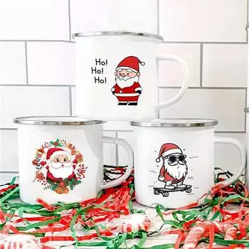 Рождество Санта-Клаус напечатанный кружка для горячего шоколада соковые кружки для рождественской вечеринки напитки чай вино пивные чашки рождественский праздничный подарок
