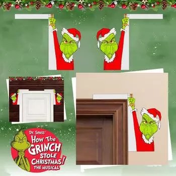 Рождество Санта-Снеговик Шляпа Угловое Украшение Двери Рождество One Size