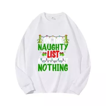 РождествоЗеленыйПисьмоОсеньОдеждаДлинные рукаваЧистый хлопокНовый мужской и женский топ, весенний внутренний слой, базовая рубашка, футболка с круглым вырезом и длинными рукавами M коричневый