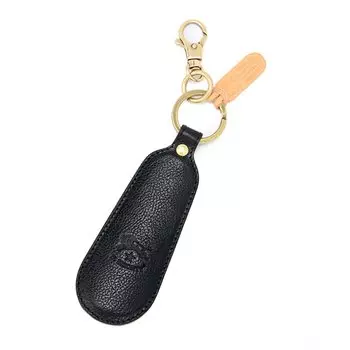 Рожок для обуви Брелок для обуви Кожа Натуральная кожа Коровья кожа Унисекс Черный Черный [IL BISONTE] Женский Мужской чёрный