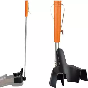 Рожок для обуви с длинной ручкой для пожилых людей, удлиненная воронка для обуви, устройство для помощи при ношении обуви One Size оранжевый