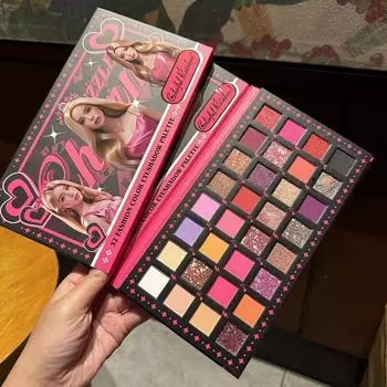 Розовая девушка в стиле ретро, 32 цвета, масляная живопись, палитра теней для век, перламутровая водостойкая матовая сценическая блестка