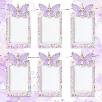 Розовая фиолетовая бабочка на день рождения фото баннер флаг с первым днем рождения украшения для вечеринки Baby Shower дети девочка праздничные принадлежности