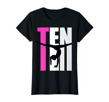 Розовая футболка Gymnastics 10th Birthday Vault Barbie Muses Handstand чёрный