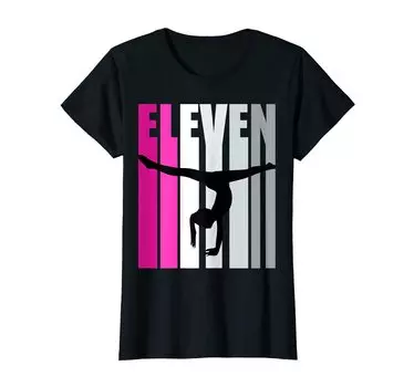 Розовая футболка Gymnastics 11th Birthday Vault Barbie Muses Handstand чёрный