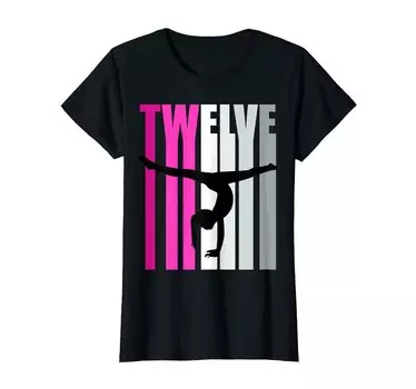 Розовая футболка Gymnastics 12th Birthday Vault Barbie Muses Handstand чёрный