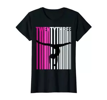 Розовая футболка Gymnastics 23rd Birthday Vault Barbie Muses Handstand чёрный