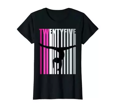 Розовая футболка Gymnastics 25th Birthday Vault Barbie Muses Handstand чёрный