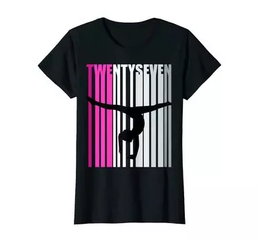 Розовая футболка Gymnastics 27th Birthday Vault Barbie Muses Handstand чёрный