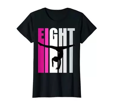 Розовая футболка Gymnastics 8th Birthday Vault Barbie Muses Handstand чёрный