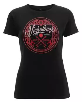 Розовая футболка унисекс с круглым вырезом и логотипом Nickelback S