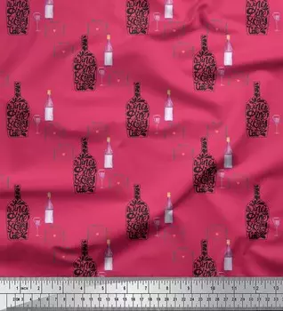 Розовая хлопковая вуаль Soimoi, ткань для шитья бутылок и посуды с принтом, метр 56 дюймов 42 Inch Wide - Cotton Voile розовый