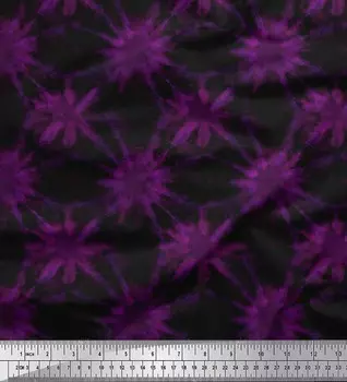 Розовая креповая ткань Soimoi из полиэстера с блестящим принтом тай-дай, 42 дюйма по метрам 42 Inch Wide - Poly Crepe розовый