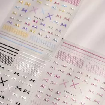 Розовая лента бантом наклейки для ногтей самоклеющиеся наклейки для ногтей наклейки украшения для ногтей to3182