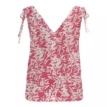 Розовая майка с V-образным вырезом и принтом листьев ТОЛЬКО для женщин M розовый
