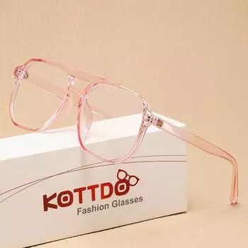 Розовая оправа для очков, большая оправа для очков с двойной переносицей для современных женщин, оправа для очков по рецепту с прозрачными линзами, защита от синего света розовый
