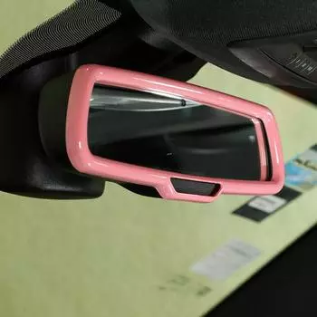Розовая отделка рамки зеркала заднего вида салона автомобиля для Dodge Challenger 2015+ детали интерьера аксессуары для украшения автомобиля розовый