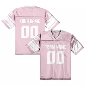 Розовая персонализированная футболка с принтом для футбола XS