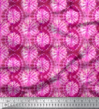 Розовая поли креповая ткань Soimoi с омбре и принтом на ткани тай-дай, 42 дюйма по метрам 42 Inch Wide - Poly Crepe розовый