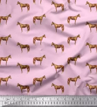 Розовая полиэфирная креповая ткань Soimoi, ткань с животным принтом в горошек, по метрам, 42 дюйма 42 Inch Wide - Poly Crepe белый