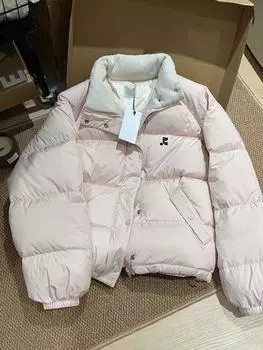 Розовая прошитая овечья шерсть контрастного хлопка одежда женская зимняя новинка Ins Design Sense универсальная элегантная куртка с воротником-стойкой S розовый