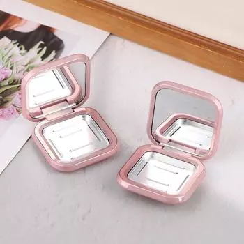 Розовая пустая магнитная палетка для косметики с квадратными тенями, румянами, DIY-коробка для макияжа, румяна, хайлайтер, помада, диспенсер
