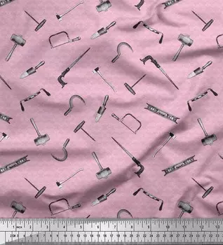 Розовая японская креп-сатиновая ткань Soimoi, квадратная ткань и фурнитура для инструментов, принты на ткани по метрам, 42 дюйма 42 Inch Wide - Poly Crepe розовый