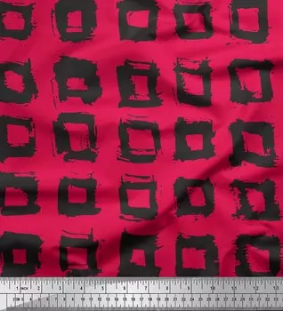 Розовая японская креп-сатиновая ткань Soimoi с квадратным геометрическим принтом, ткань для рукоделия шириной 42 дюйма по метрам 42 Inch Wide - Cotton Voile розовый