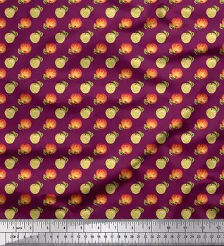 Розовая японская креп-сатиновая ткань Soimoi с принтом фруктов, ткань по метрам, 42 дюйма 42 Inch Wide - Poly Crepe розовый