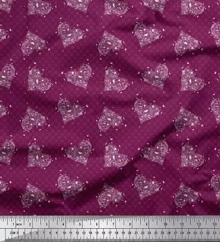 Розовая японская креп-сатиновая ткань Soimoi с принтом бабочек и цветочных сердечек, ткань для рукоделия шириной 42 дюйма по метрам 42 Inch Wide - Poly Crepe розовый