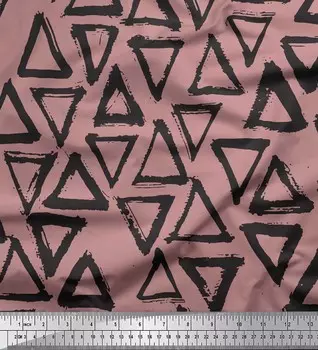 Розовая японская креп-сатиновая ткань Soimoi с треугольным геометрическим принтом, ткань для рукоделия шириной 42 дюйма по метрам 42 Inch Wide - Cotton Voile розовый
