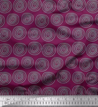 Розовая японская креп-сатиновая ткань Soimoi со спиральными и полосатыми геометрическими принтами, швейная ткань, метр 42 дюйма 42 Inch Wide - Cotton Voile розовый