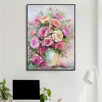 Розовая роза цветок украшение картина плакат холст настенная гравюра гостиная 21cm30cm NoFrame