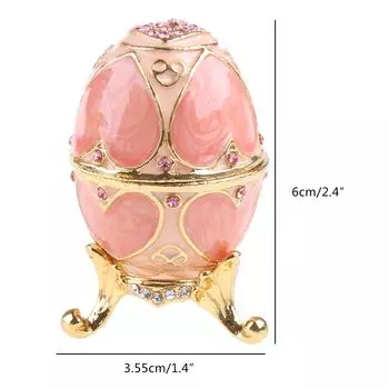 Розовая шкатулка для хранения ювелирных изделий, сплав, овальная форма, винтажные ювелирные изделия, органайзер, шкатулка для безделушек, украшения для дома, ремесла