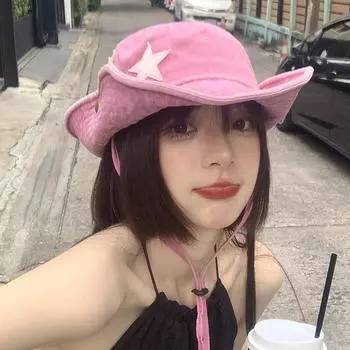 Розовая шляпа-ведро для женщин, летних девушек, ретро, походная шляпа, козырек, защита от солнца, кемпинг, альпинизм, ковбойская шляпа в стиле вестерн M56-58cm розовый