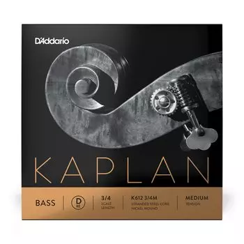 Розовая струна для деревянной бас-гитары Kaplan Double K612 Medium Tension D Addario (контрабас) Ре-струна 3/4M []