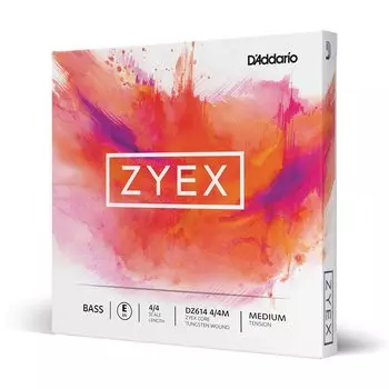 Розовая струна для деревянной бас-гитары Zyex DZ614 Medium Tension D Addario (контрабас) E-струна 4/4M []