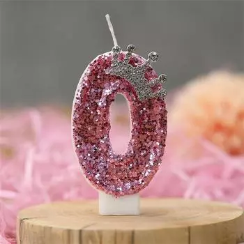 Розовая свеча с цифрой для дня рождения, свеча для украшения торта для девочки, блестки, товары для вечеринки, декор комнаты, сюрпризы для девочки, центральные свечи для стола