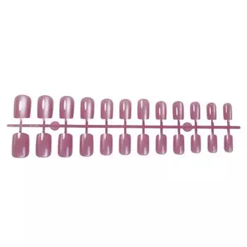 Розово-фиолетовые накладные ногти «кошачий глаз»: Перламутровые, Осветляющие кожу, Высококлассные нюдовые типсы для маникюра