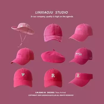 Розово-красная бейсбольная кепка для девочек с широкими полями, фуражка в стиле вестерн, ковбойская рыбацкая шляпа, спортивный пустой цилиндр, берет M