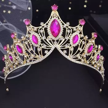 Розово-красная Корона для девочек, маленькие диадемы, головной убор, свадебное платье для выпускного вечера, украшения для волос, свадебные украшения, аксессуары Tiaras