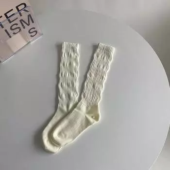 Розово-красные длинные носки чулки женские осенне-зимние женские носки вязаные хлопковые JK Лолита милые девушки каваи милые носки с оборками новые EUR 35-39