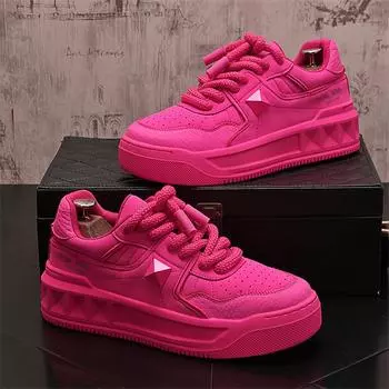 Розово-красные повседневные туфли мужские нескользящие кроссовки дышащие удобные скейтбордические туфли для мужчин вулканизированные туфли Zapatillas Hombre 38 белый