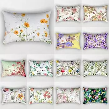 Розово-красный цветок, наволочка для дивана, красочный Радужный цвет, наволочка с цветочным принтом, полиэстер, декоративная наволочка на пояс для стула 30x50cm