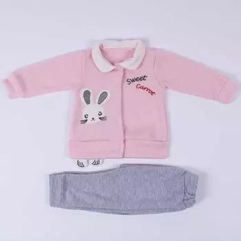 Розово-серая кроличья лапка для малышки, набор из 2 шт.