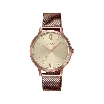 Розово-золотистые аналоговые женские часы, Rose Gold Analog Women s Watch, Casio