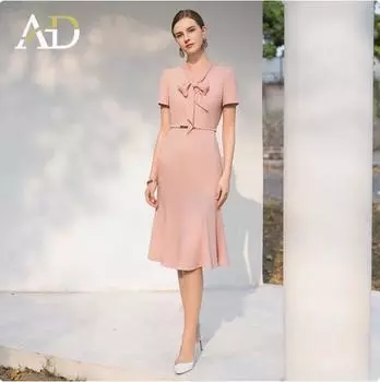 Розовое кружевное миди-платье бодикон со шнуровкой и бантом, с подолом «рыбий хвост» - стройнящее и стильное Extra Large