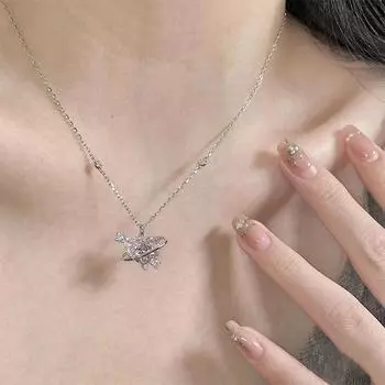 Розовое ожерелье с сердцем из циркония в форме планеты для женщин, Очаровательное эстетическое ожерелье с ключицей для подарка на День святого Валентина, ювелирные изделия для вечеринки 1pc