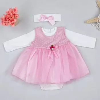 Розовое платье для девочки Mevlt Suit